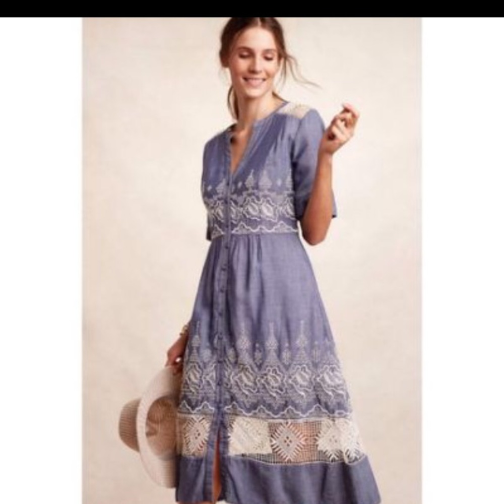 Anthropologie Moulinette Soeurs embroidered dress